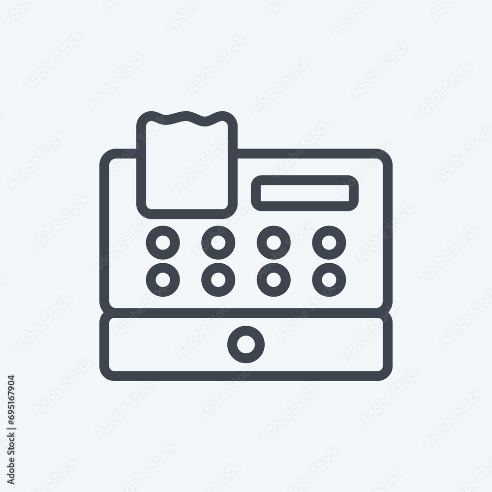 Icon Cash Register. suitable for Business symbol. line style. simple design editable. design template vector. simple symbol illustration Icon Cash Register. suitable for Business symbol. line style. simple design editable. design template vector. simple symbol illustration