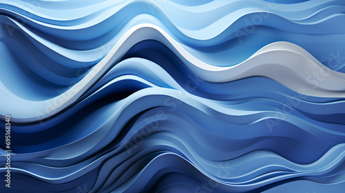 Abstract waves flow against a mountain background 