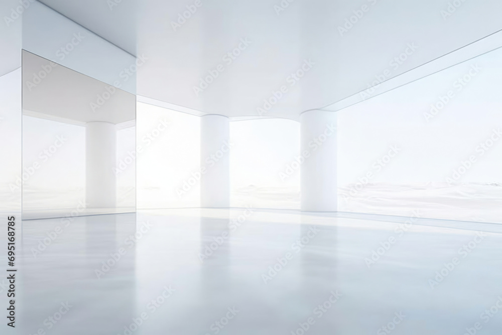 White interior wall room modern floor architecture hall light empty design indoor - obrazy, fototapety, plakaty 