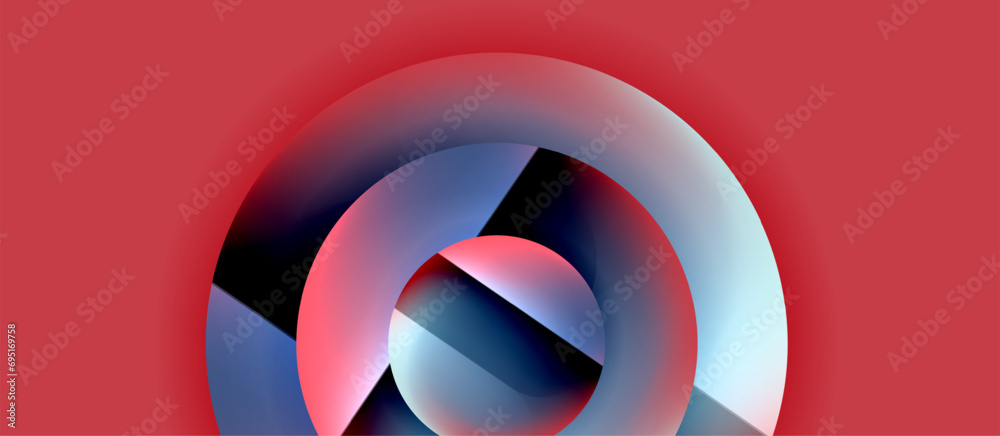 Glossy metal glowing circles geometric background. Minimal abstract composition. Vector illustration For Wallpaper, Banner, Background, Card, Book Illustration, landing page Glossy metal glowing circles geometric background. Minimal abstract composition. Vector illustration For Wallpaper, Banner, Background, Card, Book Illustration, landing page