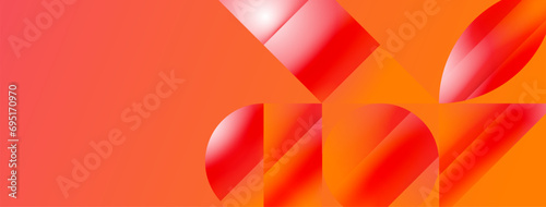 Serene gradient template. Circles and triangles mingle in minimalist perfection. Gentle fusion of forms and hues creates balanced yet captivating backdrop, embodying modern sophistication