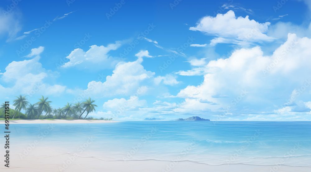 View of sandy beach, relaxing