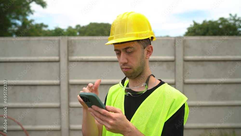 A Construction Laborer is in Agreement with the Details Received on his Phone - Medium Close Up
A Construction Laborer is in Agreement with the Details Received on his Phone - Medium Close Up