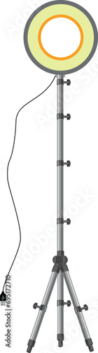 Studio lamp light ring with tripod illustration