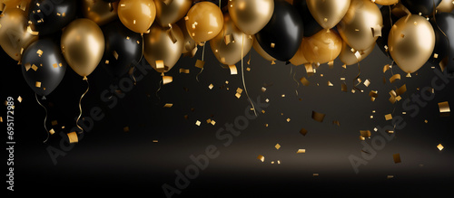 Happy new year realistic 2024 celebration background with 3d balloons New Year's Delight: Realistic 3D Balloon Celebration for 2024.