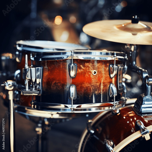 drum kit on the stage