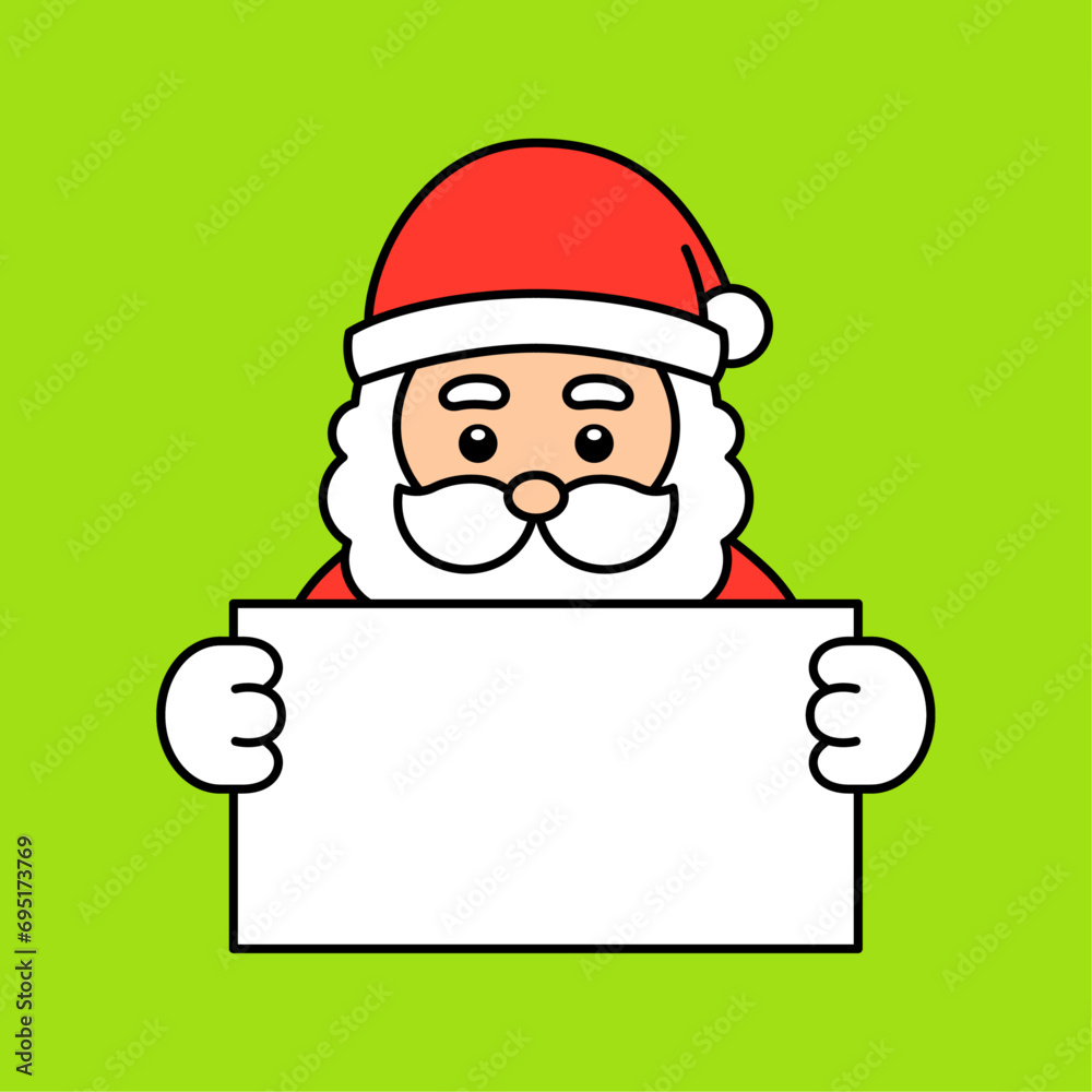 Santa Holding a Blank Sign