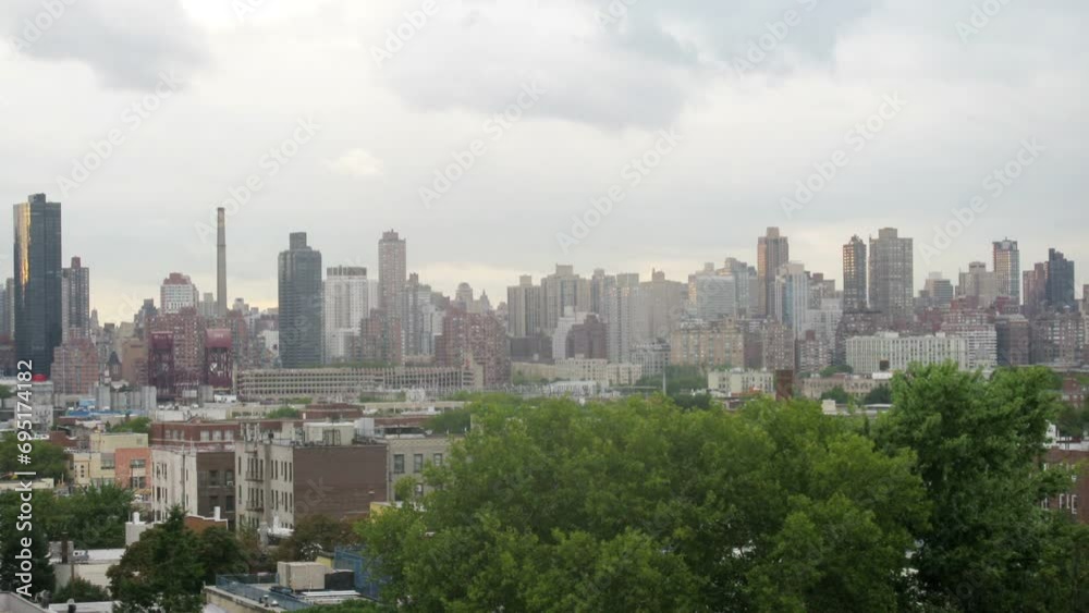 Manhattan from Queens at day, summer. Time lapse. Manhattan from Queens at day, summer. Time lapse.
