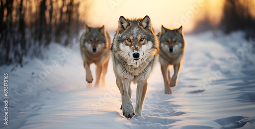 a wolf pack in snowy fields expert photography  wolf in winter forest