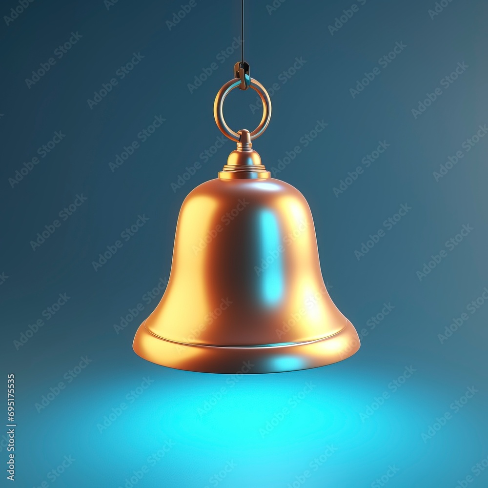 notification bell isolated on one color background. 3d rendering - generative ai notification bell isolated on one color background. 3d rendering - generative ai