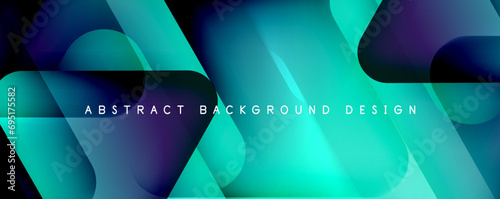 Shadow and Light Triangle Background. Dynamic Geometric Template. Glass Transparent Triangles