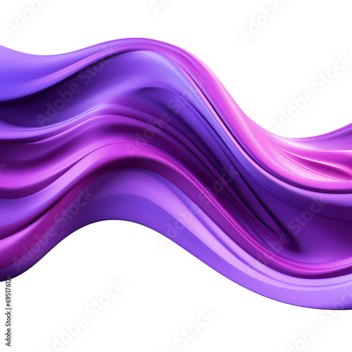 Purple fluid abstract 3D gradient illustration isolated on transparent background