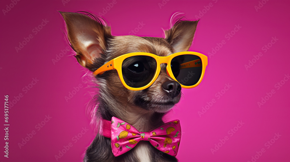 dog wearing sunglasses 