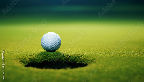 golf ball on the green photo