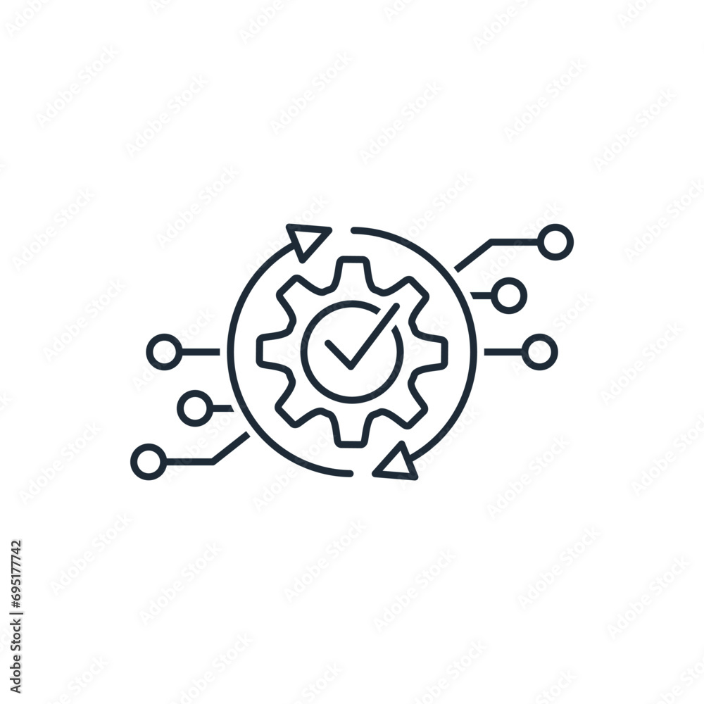 Electronic software modernization, upgrade. Technical improvement. Vector linear icon illustration isolated on white background.