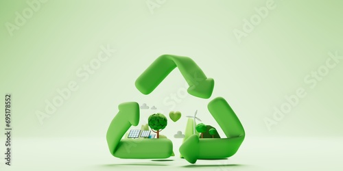 recycling concept Recycle, recycle, plastic-free, junk food plastic packaging.3d illustration.