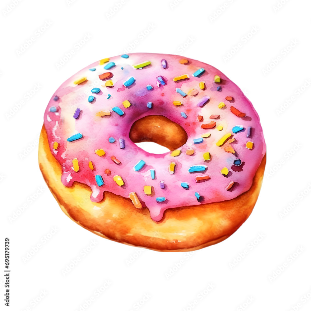 Strawberry Donut illustration in white background , Strawberry Donut clipart in white background ,water color Strawberry Donut clipart in whitebackground Strawberry Donut illustration in white background , Strawberry Donut clipart in white background ,water color Strawberry Donut clipart in whitebackground