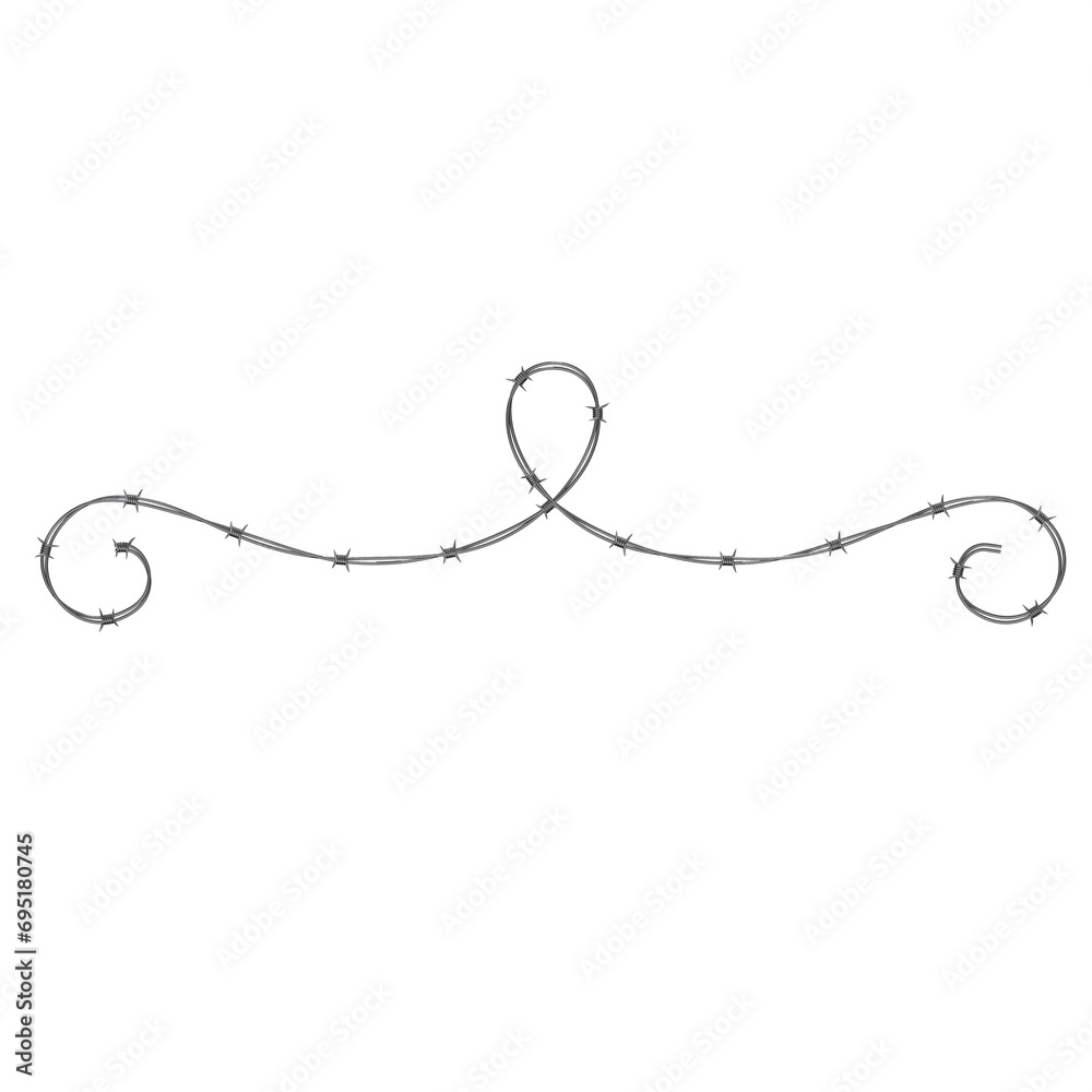 Sharp Barb Wire Elements in 8K: 3D Rendered Metal Steel Barbed Wire Border PNG, Isolated on Transparent Background for Prison Security or Industrial Fencing. Sharp Barb Wire Elements in 8K: 3D Rendered Metal Steel Barbed Wire Border PNG, Isolated on Transparent Background for Prison Security or Industrial Fencing.