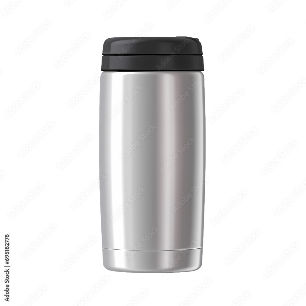 Thermos flask isolated on transparent background