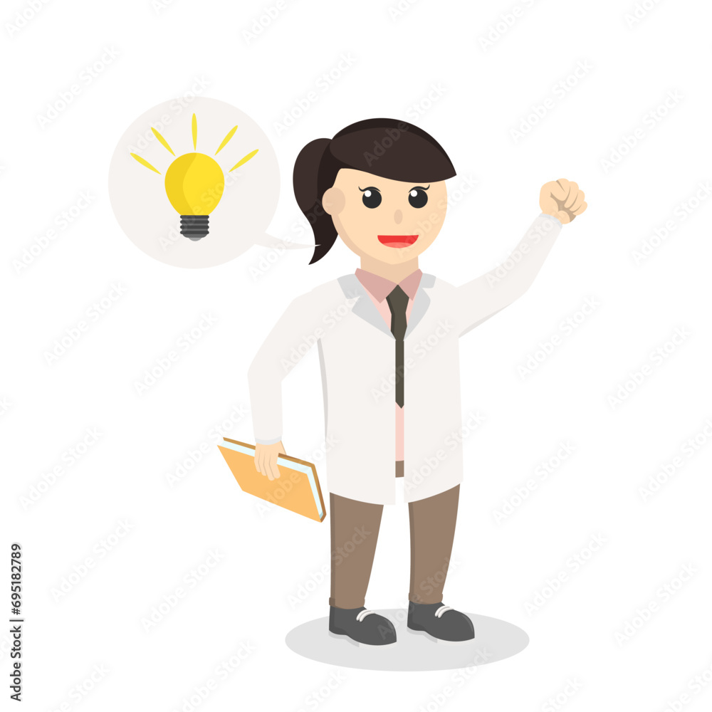 scientists woman have a idea design character on white background scientists woman have a idea design character on white background