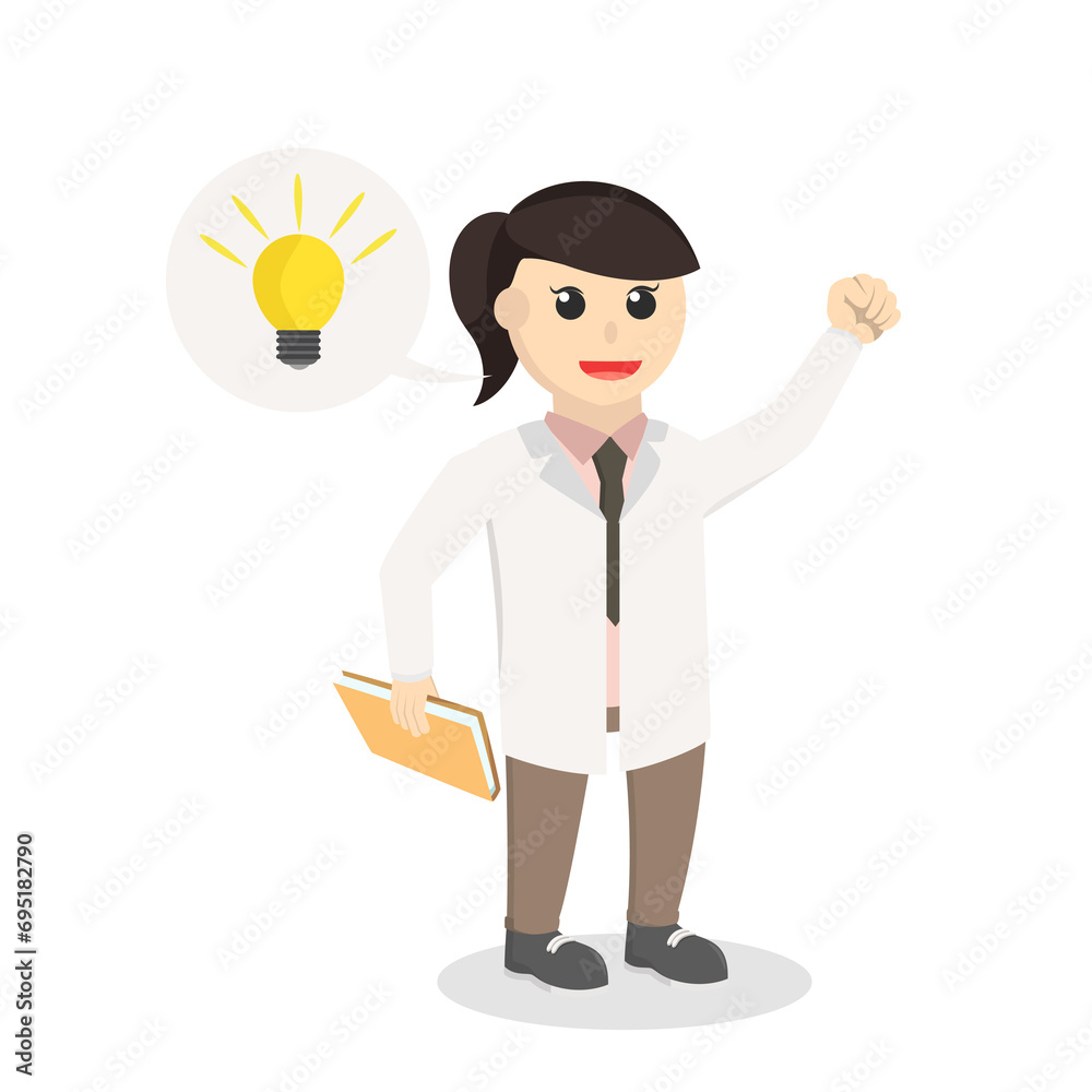 scientists woman have a idea design character on white background scientists woman have a idea design character on white background