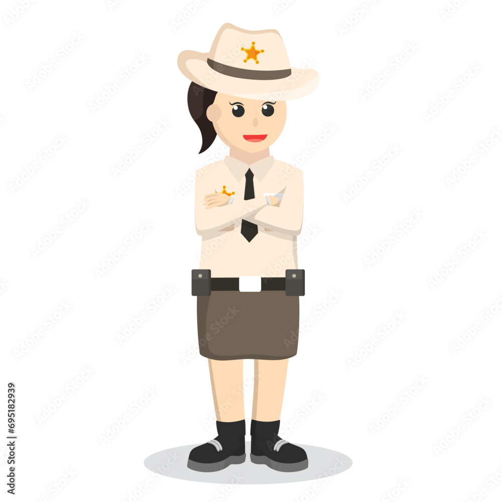 sherif woman standing design character on white background sherif woman standing design character on white background