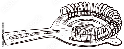 hawthorne strainer bar handdrawn illustration