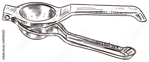 juicer citrus squeezer handdrawn illustration
