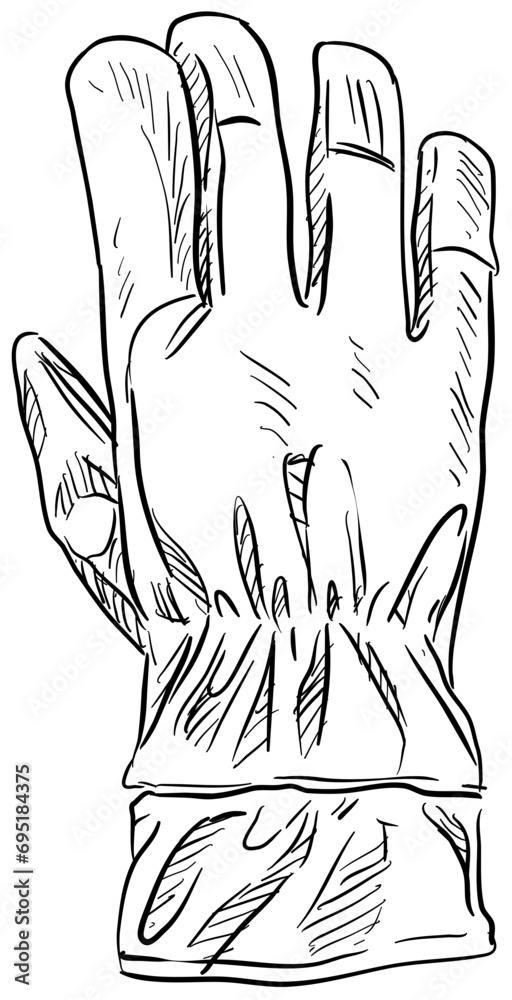 Obraz premium ski gloves handdrawn illustration