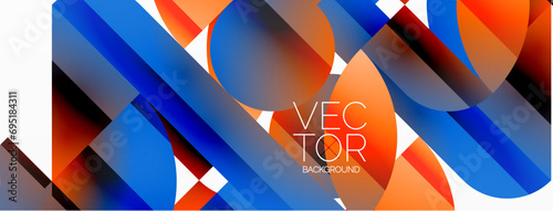 Abstract masterpiece formed by delicate interplay of circles, squares, and triangles. Geometric elements converge in harmonious chaos, evoking sense of modern creativity. Symphony of shapes