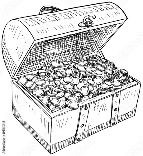 treasure chest handdrawn illustration