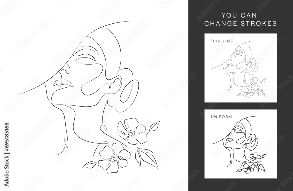 Obraz premium Continuous one-line drawing. The woman holds her baby. Mother and baby contour illustration.