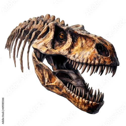 Dinosaur fossil isolated on transparent background © Derby