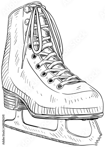 ice skates handdrawn illustration