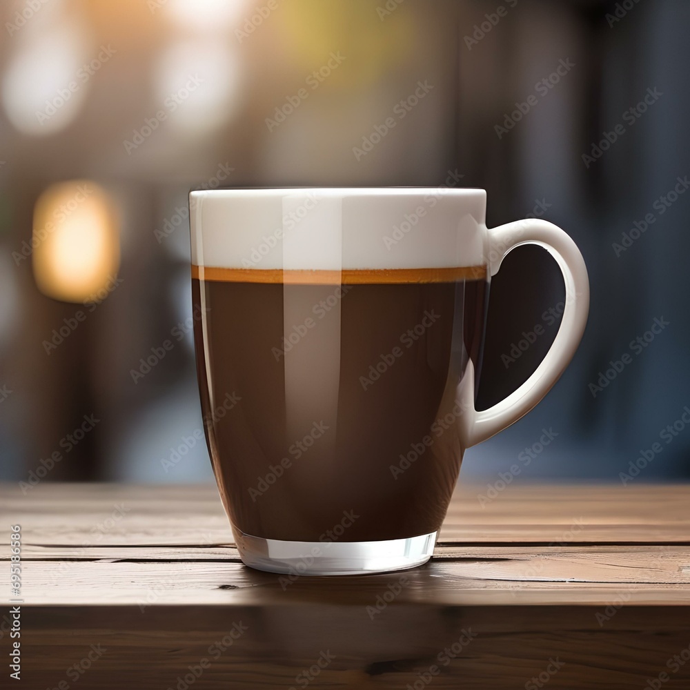 Obraz premium A coffee mug on a wooden table1