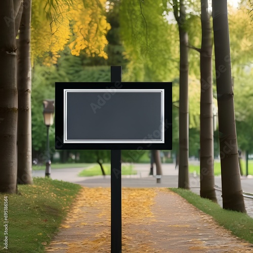 A blank signboard in a park1 photo