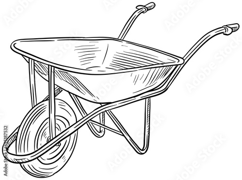 wheelbarrow handdrawn illustration