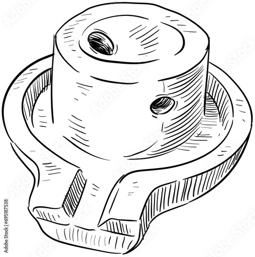 wheat mill stone handdrawn illustration