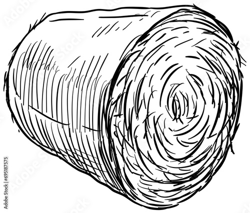 rolled straw handdrawn illustration