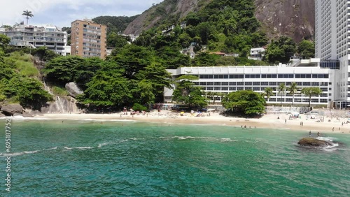 Drone footage of Vidigal Beach Rio de Janeiro Brazil 4k photo