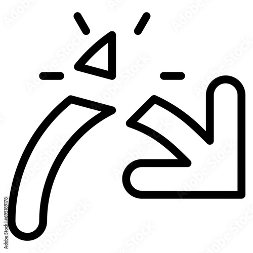 Broken Arrow Outline Icon