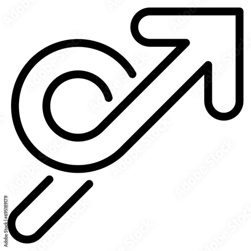 Swirl Arrow Outline Icon