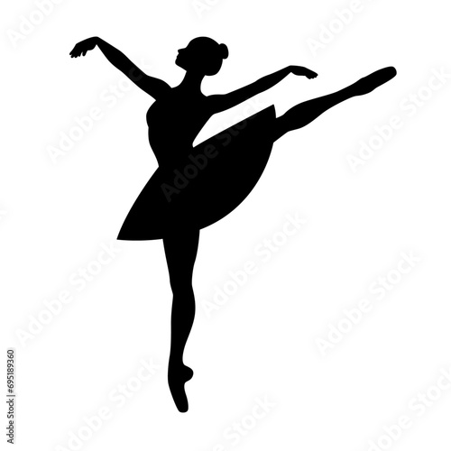 Beautiful ballet dancer is posing, young graceful woman ballet dancer, young ballerina standing in ballet poses silhouette photo