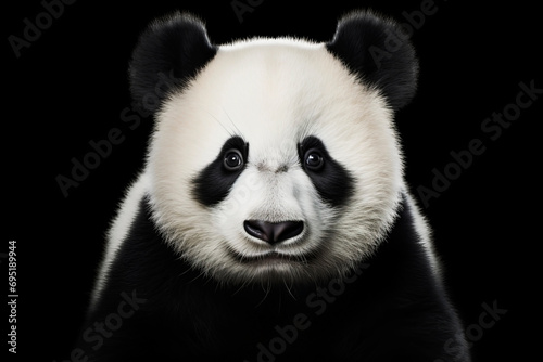 Portrait of a beautiful black and white panda. Generative AI