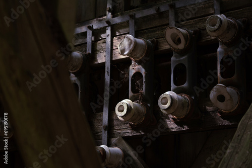 Old dismantled electrical transformer