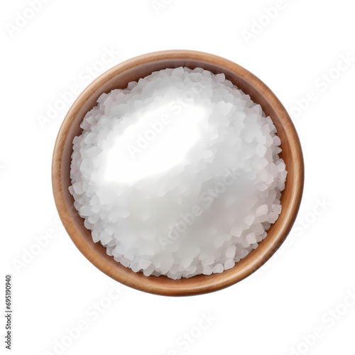 Salt in bowl isolated on transparent background