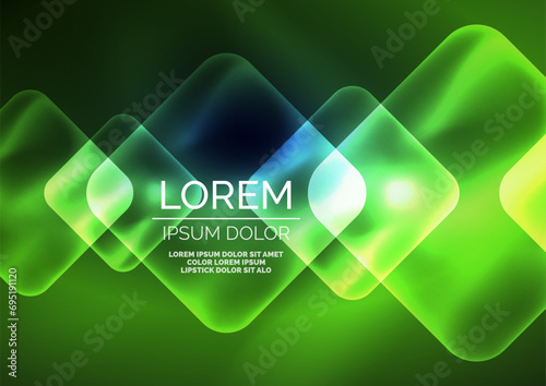Trendy Square Blurred Color Abstract Background. Glowing lights. Vector Illustration For Wallpaper, Banner, Background, Card, Book Illustration, landing page