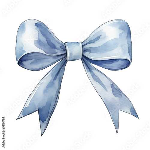 png blue watercolor bow ribbon