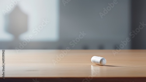 close up of a medical pill on the table