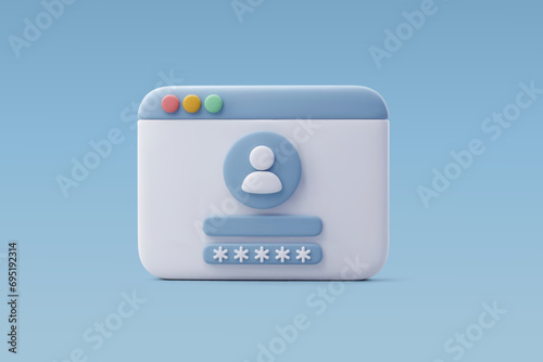 3D Vector User login, Data security and privacy, Office and Business concept.